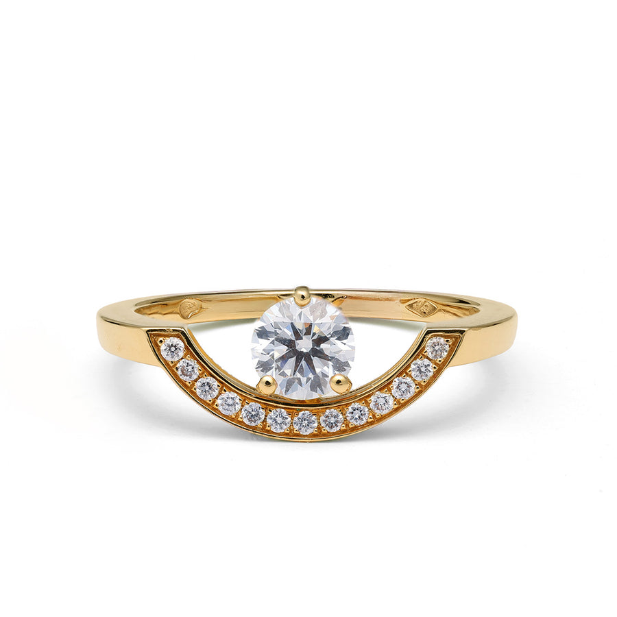 Bague Intrépide grand arc 0.5ct pavée - Or jaune 18k - diamant éthique - Loyale Paris