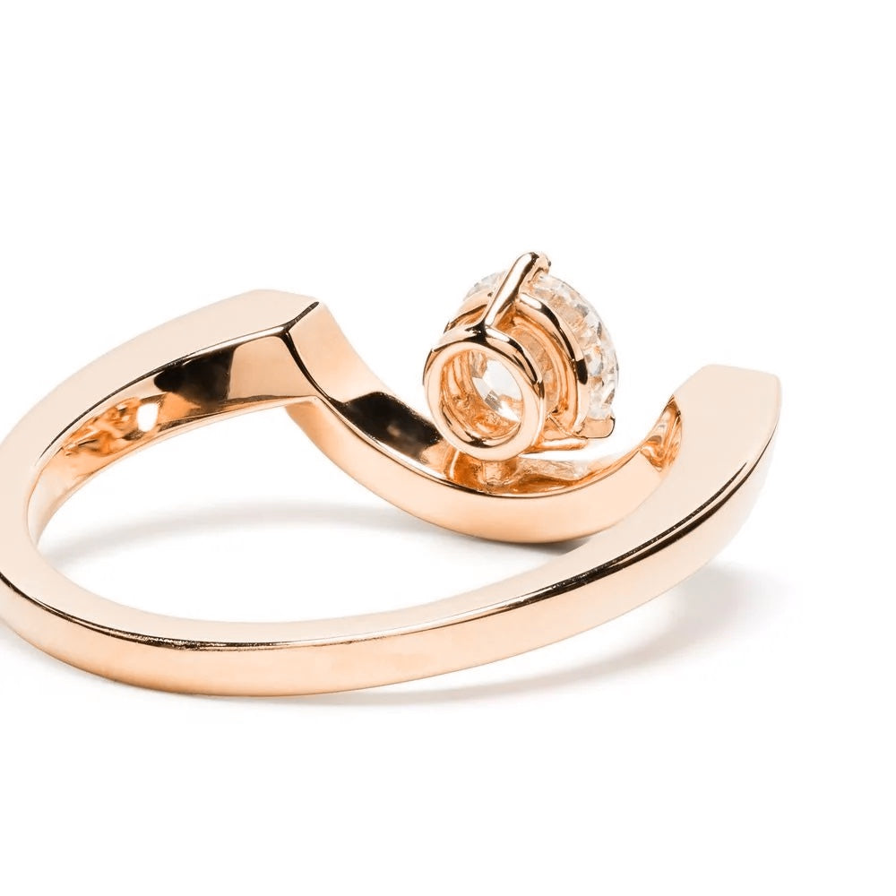 Bague Intrépide grand arc 0.5ct pavée - Or rose 18k - diamant éthique - Loyale Paris