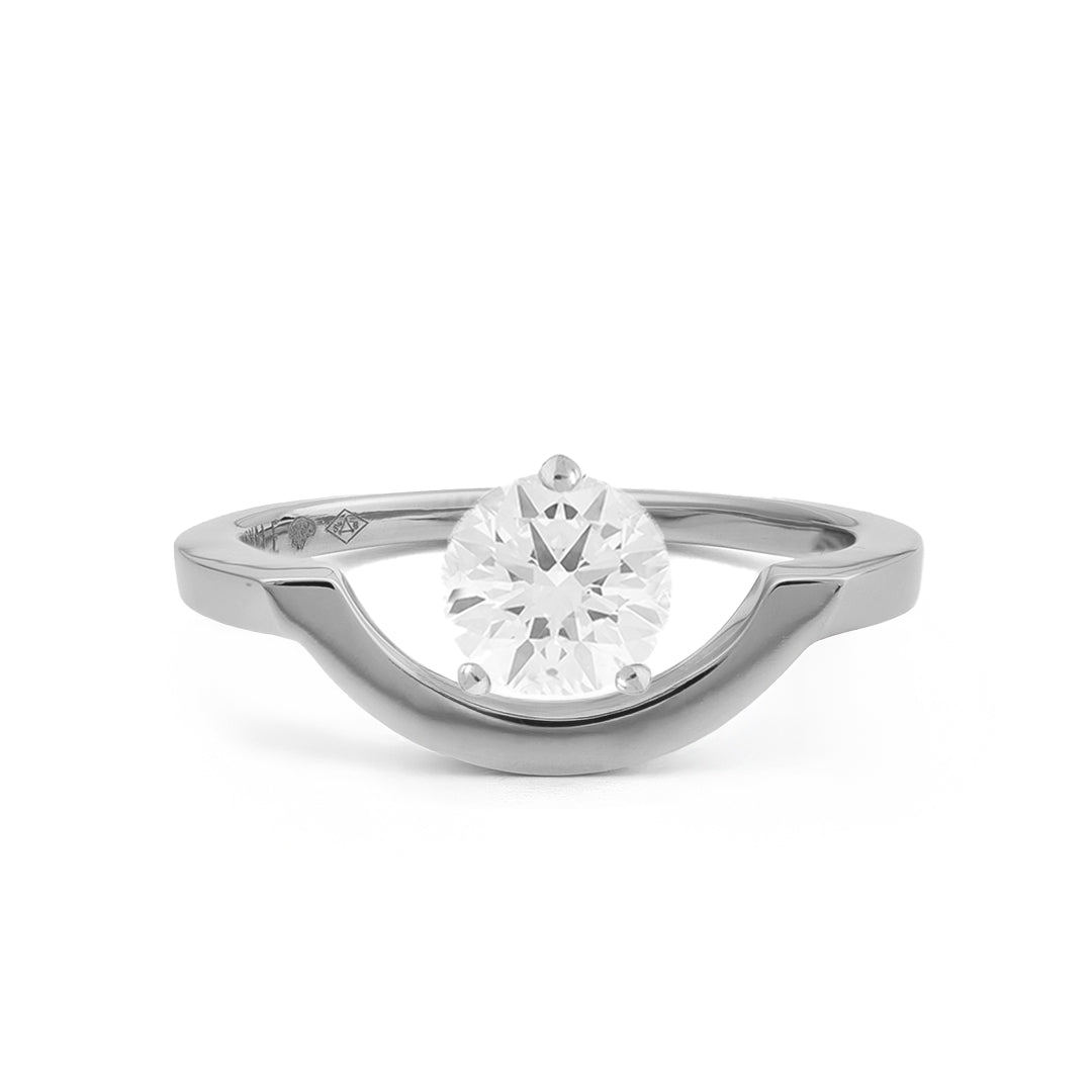 Bague Intrépide grand arc 1.5ct pavée - Or blanc 18k - diamant éthique - Loyale Paris