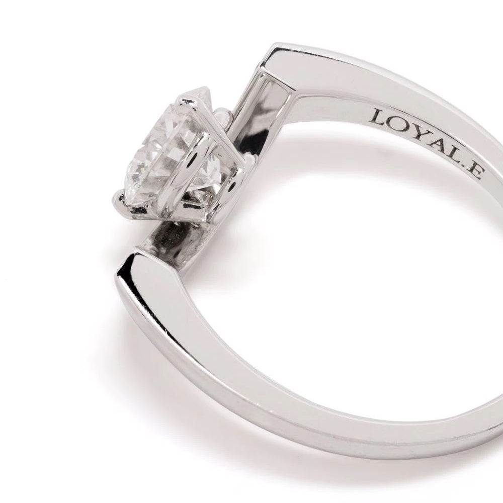 Bague Intrépide grand arc 1.5ct - Or blanc 18k - diamant éthique - Loyale Paris