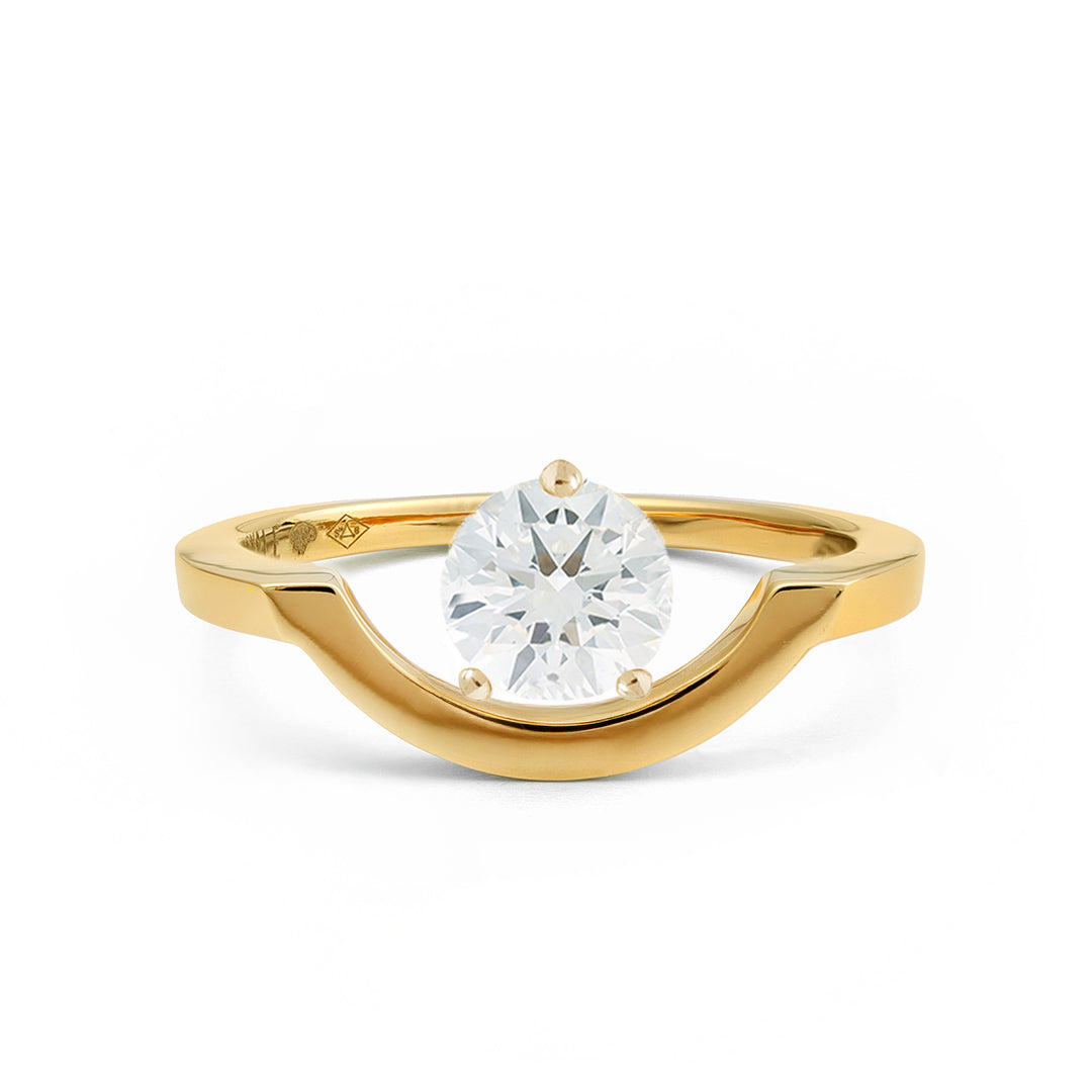 Bague Intrépide grand arc 1.5ct - Or jaune 18k - diamant éthique - Loyale Paris