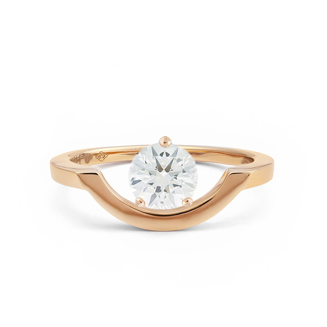 Bague Intrépide grand arc 1.5ct - Or rose 18k - diamant éthique - Loyale Paris