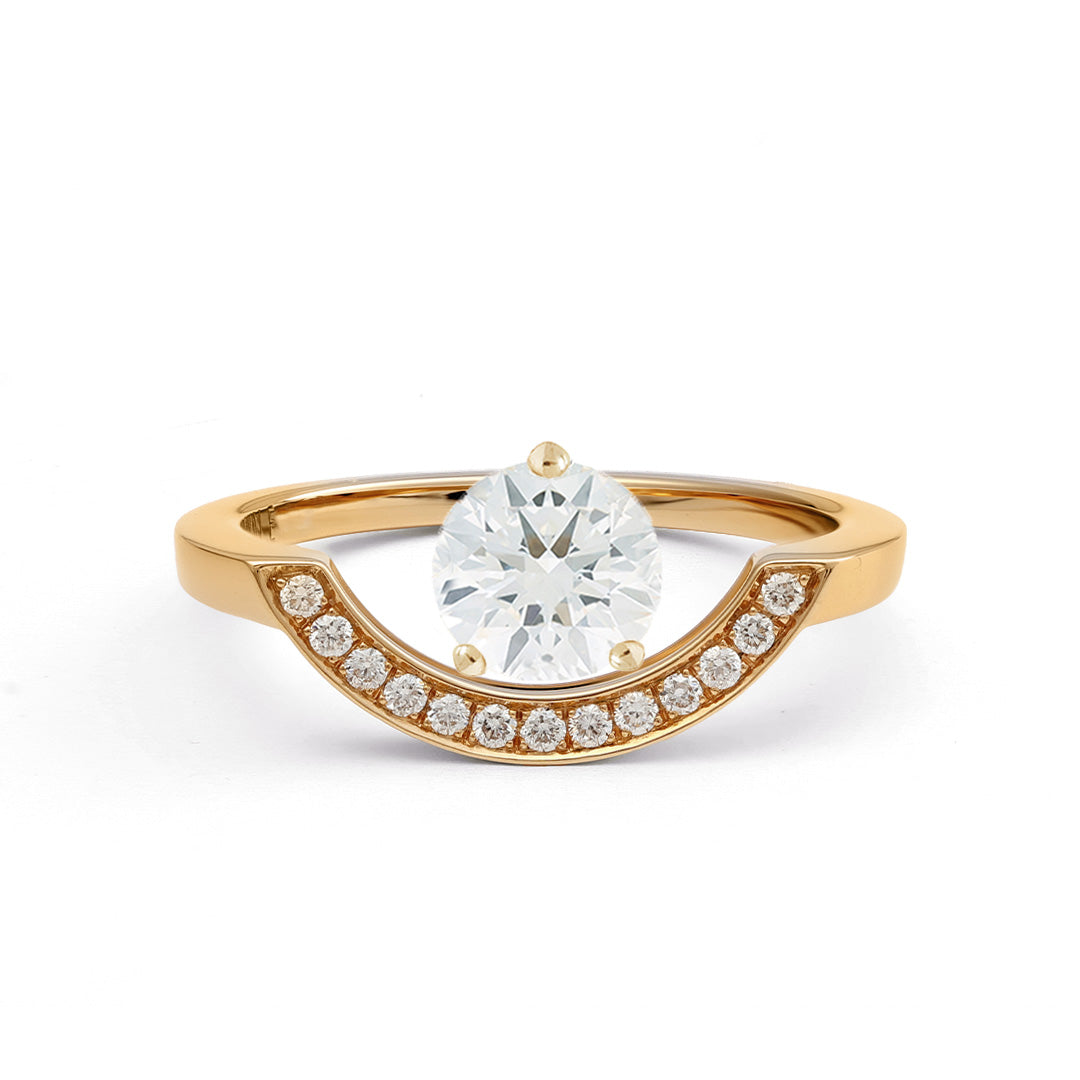 Bague Intrépide grand arc 1.5ct pavée - Or jaune 18k - diamant éthique - Loyale Paris