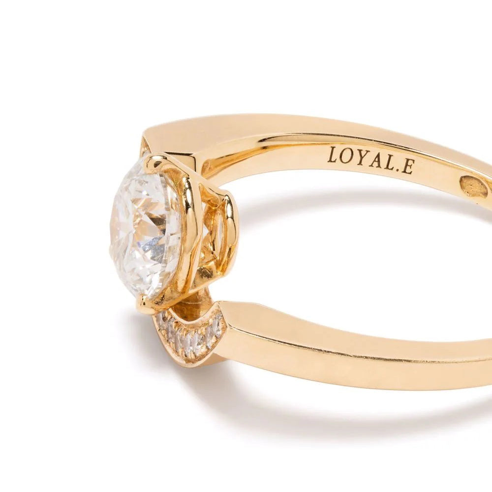 Bague Intrépide grand arc 1.5ct pavée - Or jaune 18k - diamant éthique - Loyale Paris