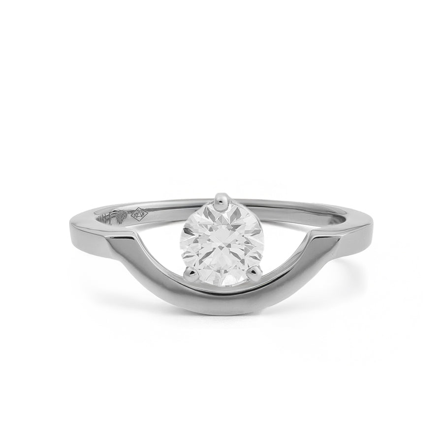 Bague Intrépide grand arc 1ct - Or blanc 18k - diamant éthique - Loyale Paris