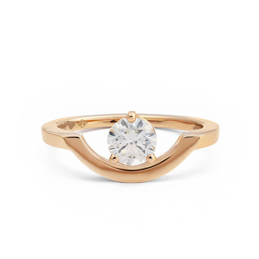 Bague Intrépide grand arc 1ct - Or rose 18k - diamant éthique - Loyale Paris