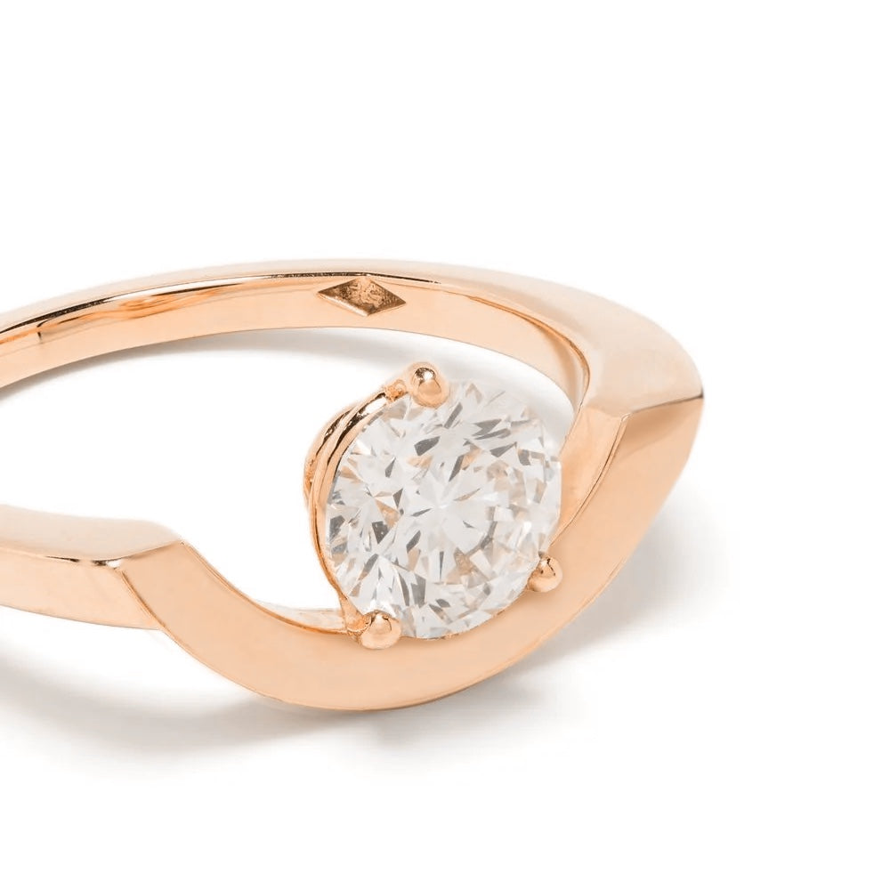 Bague Intrépide grand arc 1ct - Or rose 18k - diamant éthique - Loyale Paris