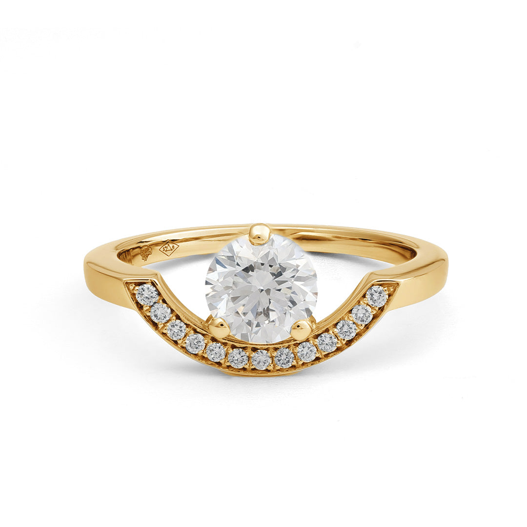 Bague Intrépide grand arc 1ct pavée