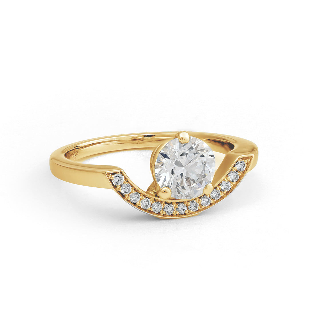 Bague Intrépide grand arc 1ct pavée - Or jaune 18k - diamant éthique - Loyale Paris