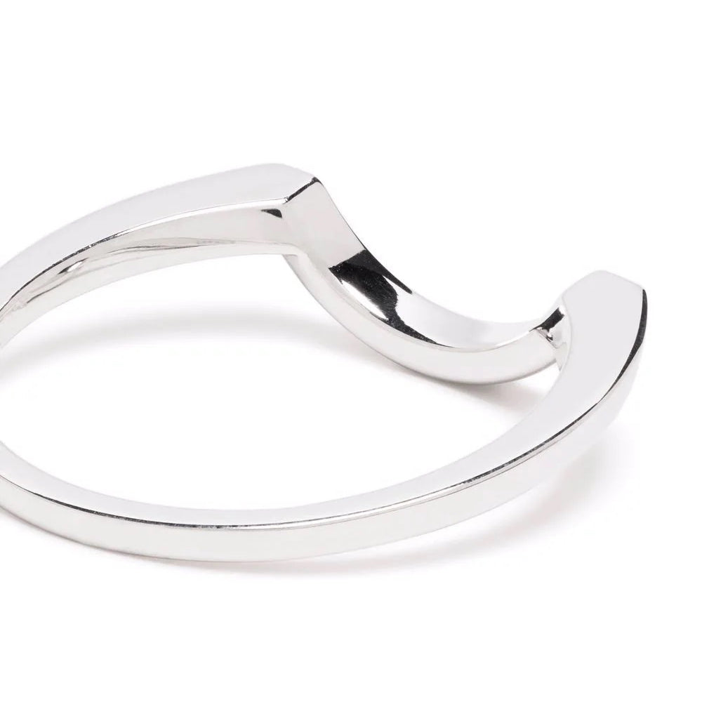 Bague Intrépide grand arc pavée - Or blanc 18k - diamant éthique - Loyale Paris