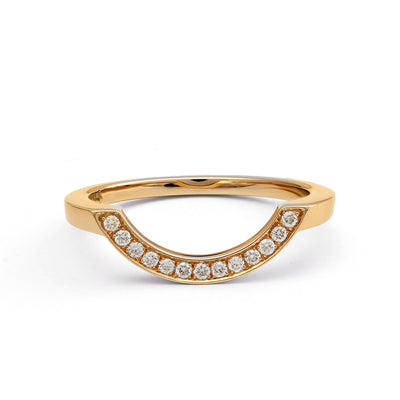 Bague Intrépide grand arc pavée - Or jaune 18k - diamant éthique - Loyale Paris