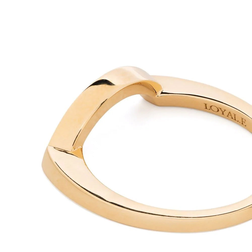 Bague Intrépide grand arc pavée - Or jaune 18k - diamant éthique - Loyale Paris