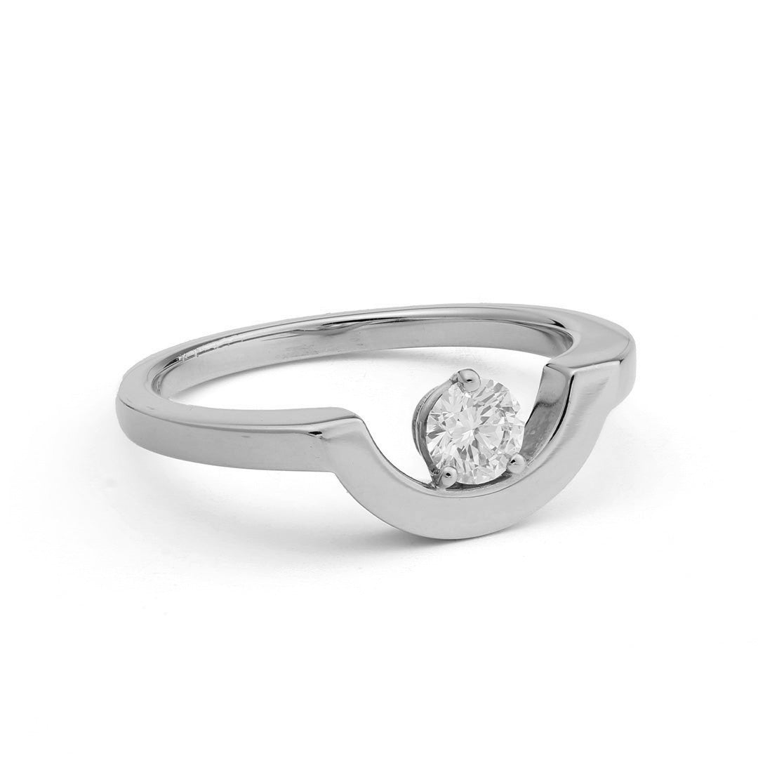 Bague Intrépide petit arc 0.25ct - Or blanc 18k - diamant éthique - Loyale Paris