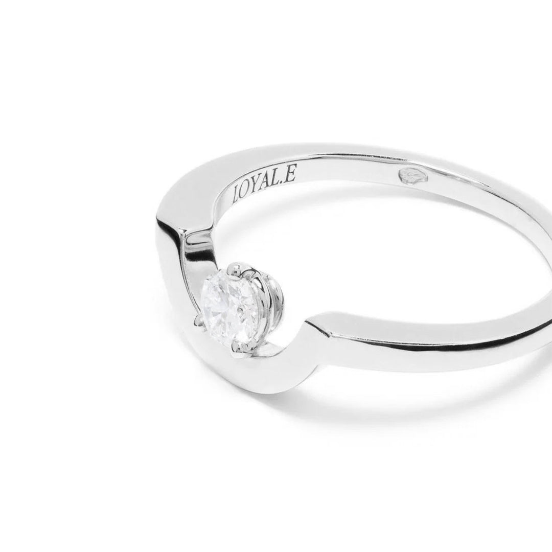 Bague Intrépide petit arc 0.25ct - Or blanc 18k - diamant éthique - Loyale Paris