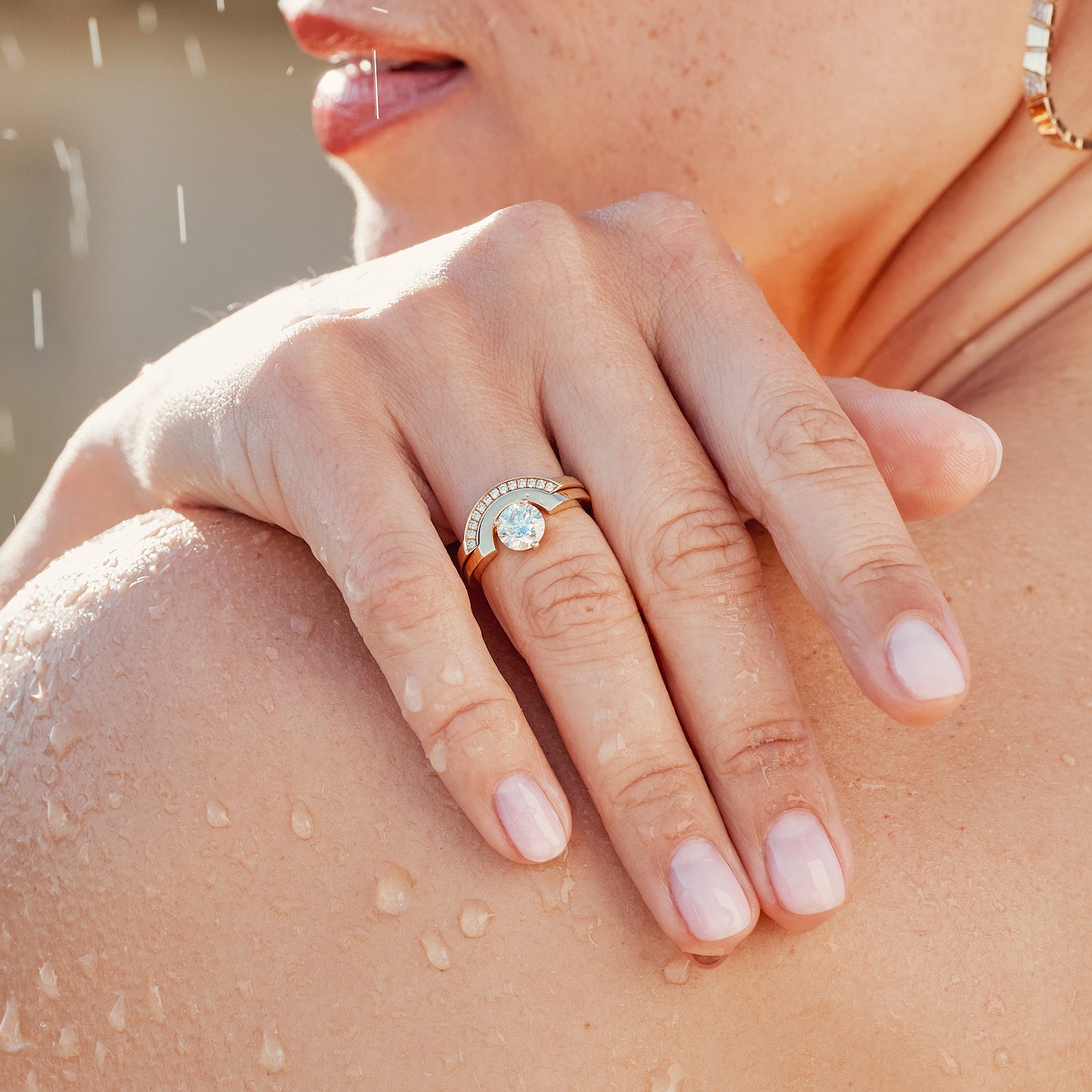 Bague Intrépide petit arc 0.25ct - Or blanc 18k - diamant éthique - Loyale Paris