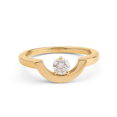 Bague Intrépide petit arc 0.25ct - Or jaune 18k - diamant éthique - Loyale Paris