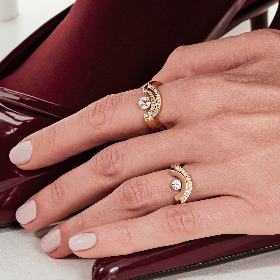 Bague Intrépide petit arc 0.25ct - Or jaune 18k - diamant éthique - Loyale Paris