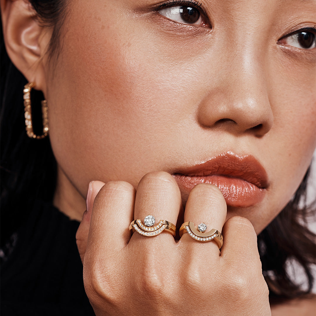 Bague Intrépide petit arc 0.25ct - Or jaune 18k - diamant éthique - Loyale Paris