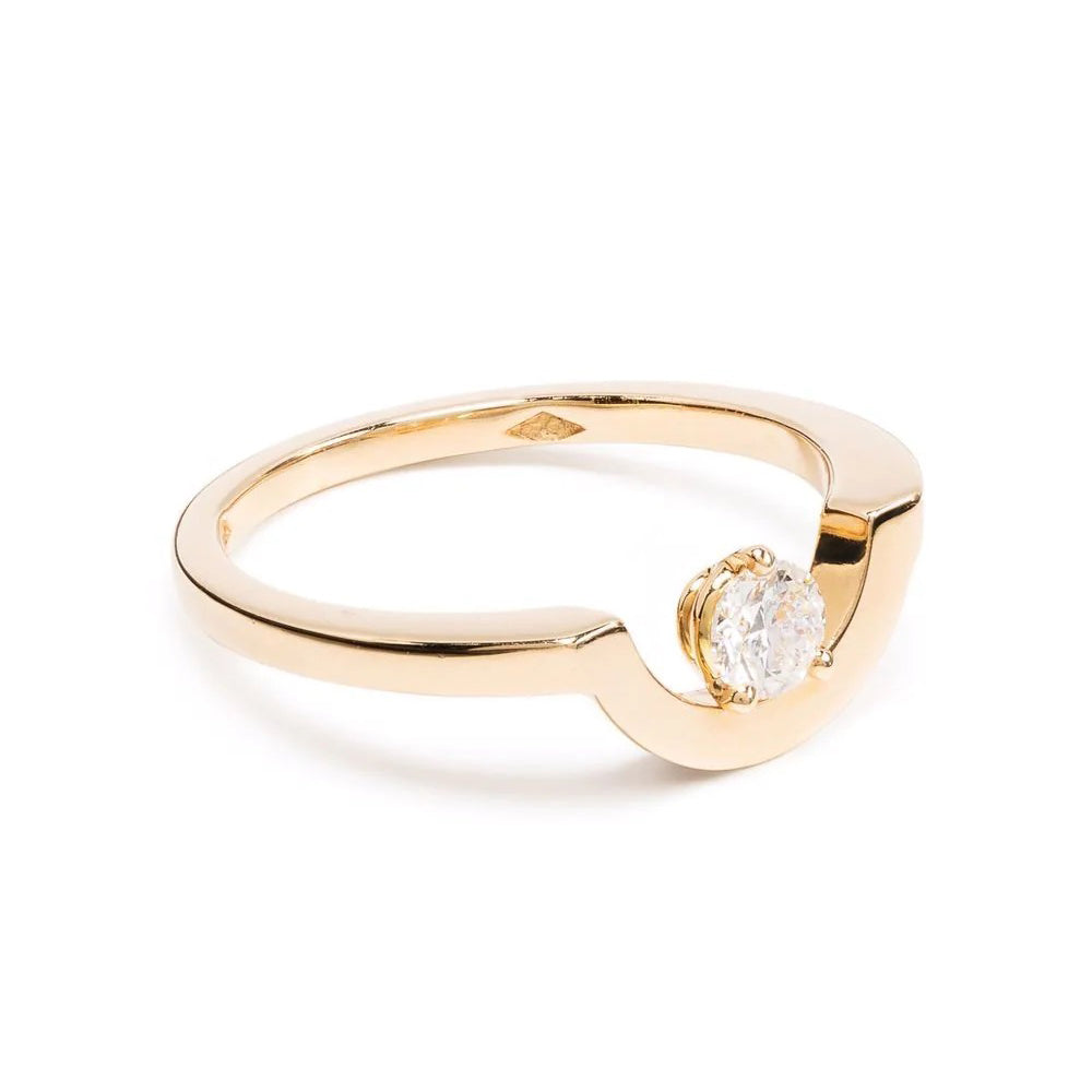 Bague Intrépide petit arc 0.25ct - Or jaune 18k - diamant éthique - Loyale Paris