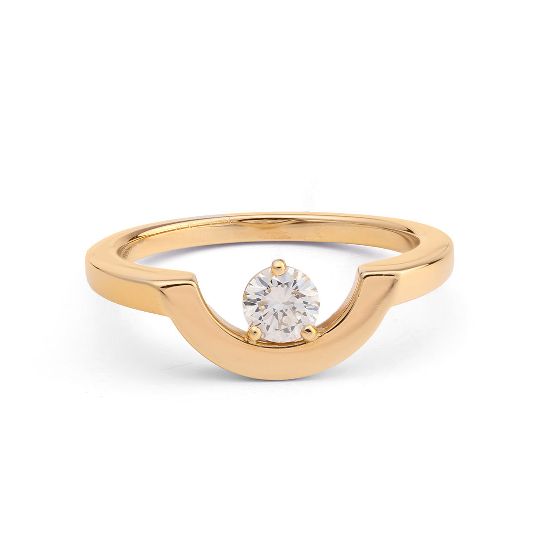 Bague Intrépide petit arc 0.25ct - Or rose 18k - diamant éthique - Loyale Paris