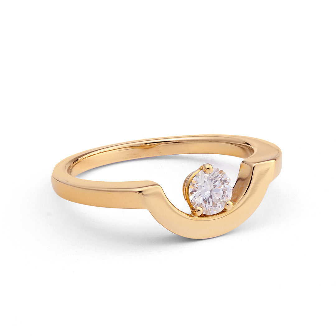 Bague Intrépide petit arc 0.25ct - Or rose 18k - diamant éthique - Loyale Paris