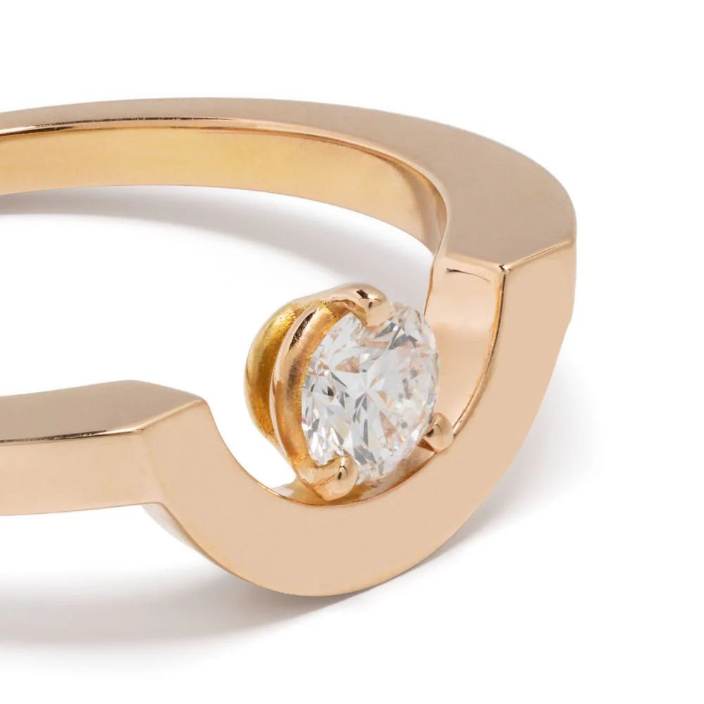 Bague Intrépide petit arc 0.25ct - Or rose 18k - diamant éthique - Loyale Paris