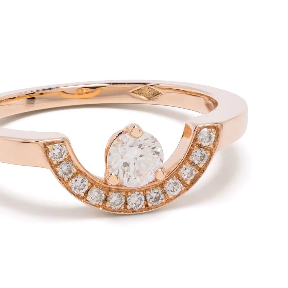 Bague Intrépide petit arc 0.25ct pavée - Or rose 18k - diamant éthique - Loyale Paris