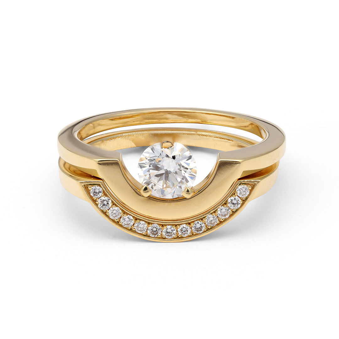 Bague Intrépide petit arc 0.5ct - Or jaune 18k - diamant éthique - Loyale Paris