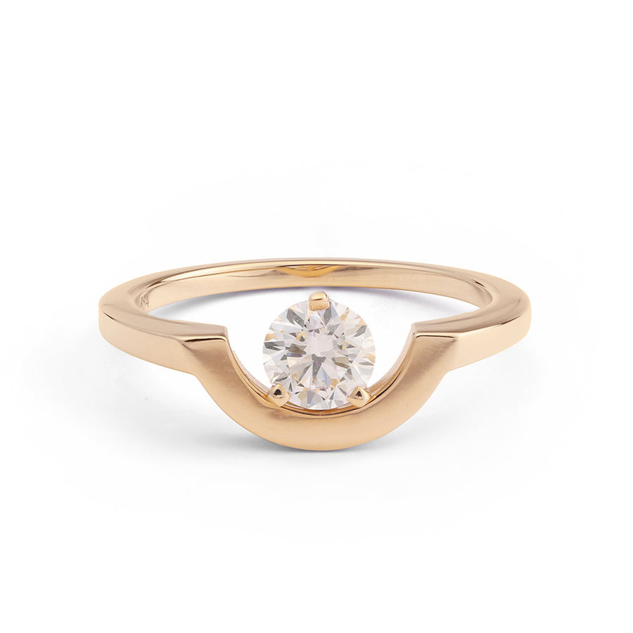 Bague Intrépide petit arc 0.5ct - Or rose 18k - diamant éthique - Loyale Paris