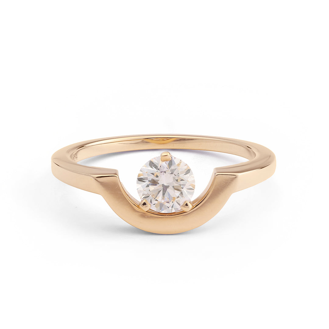 Bague Intrépide petit arc 0.5ct - Or rose 18k - diamant éthique - Loyale Paris