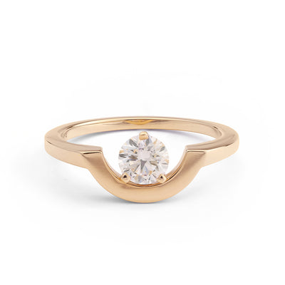 Bague Intrépide petit arc 0.5ct - Or rose 18k - diamant éthique - Loyale Paris