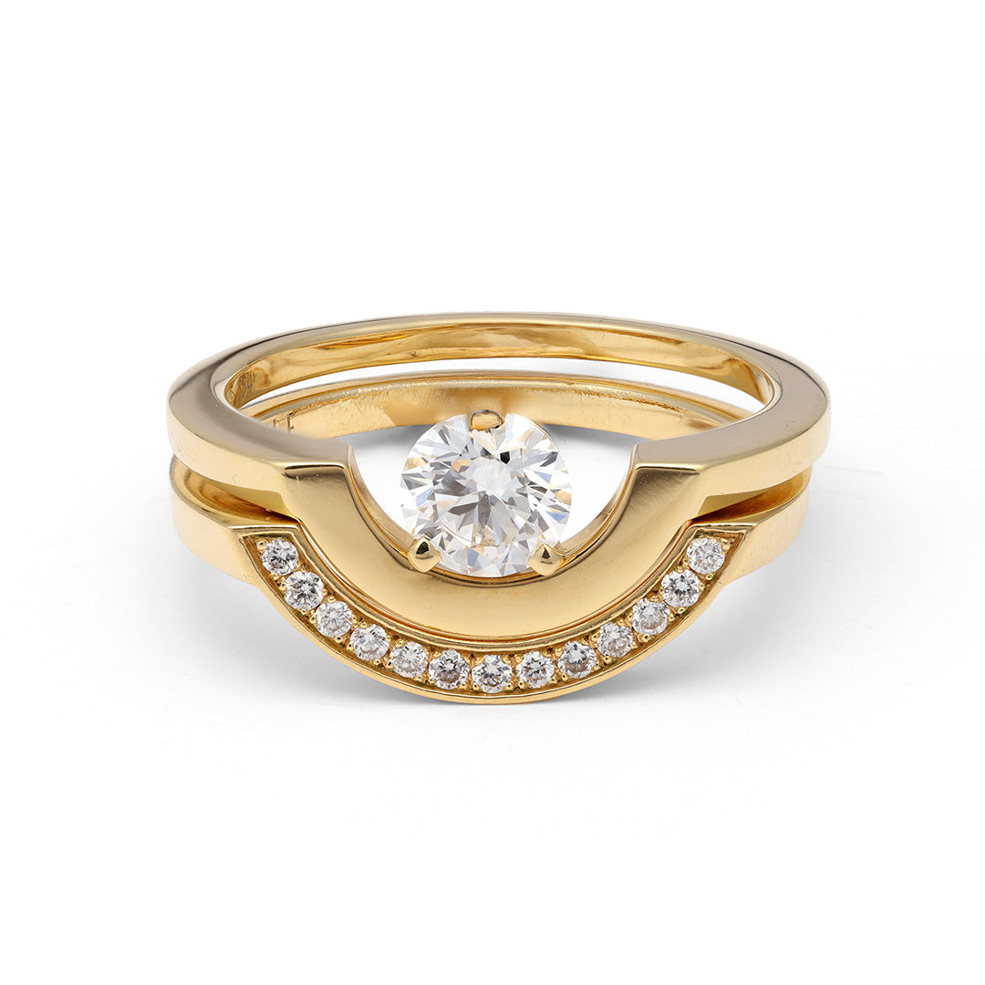 Bague Intrépide petit arc 0.5ct - Or rose 18k - diamant éthique - Loyale Paris