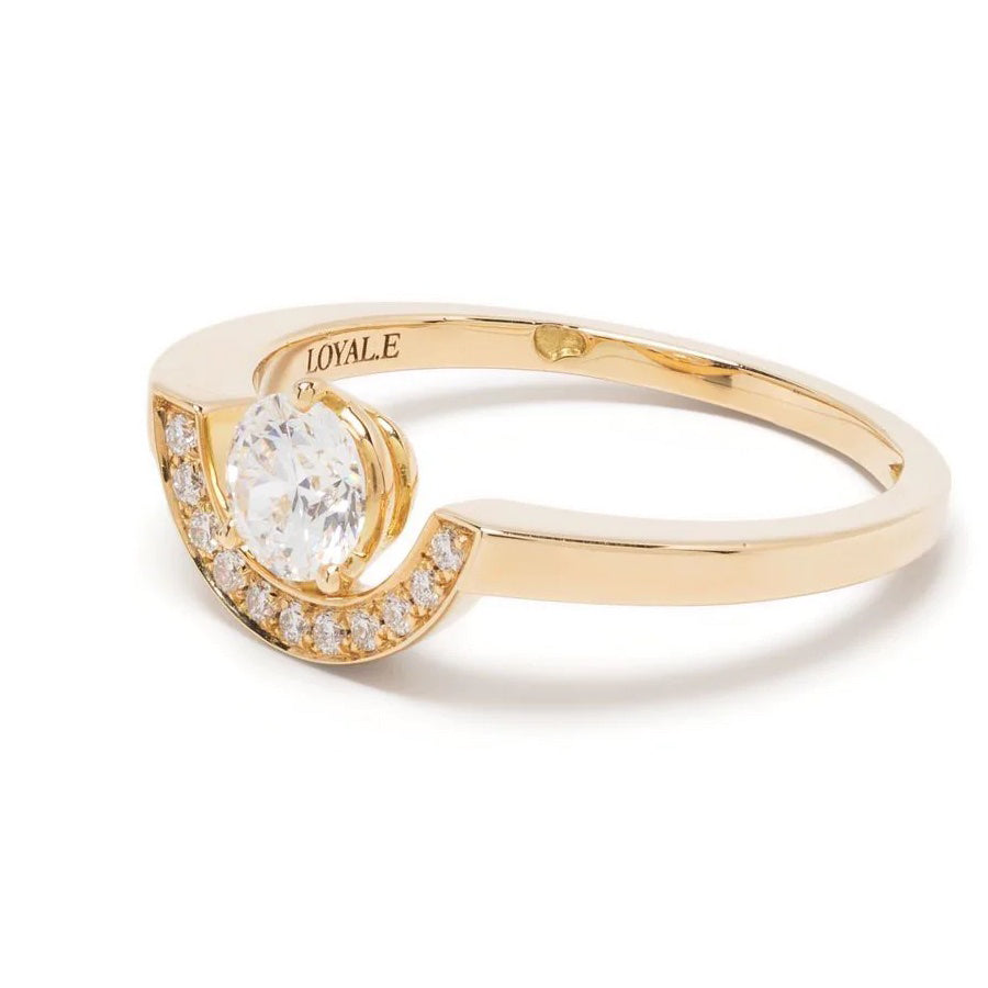 Bague Intrépide petit arc 0.5ct pavée - Or jaune 18k - diamant éthique - Loyale Paris