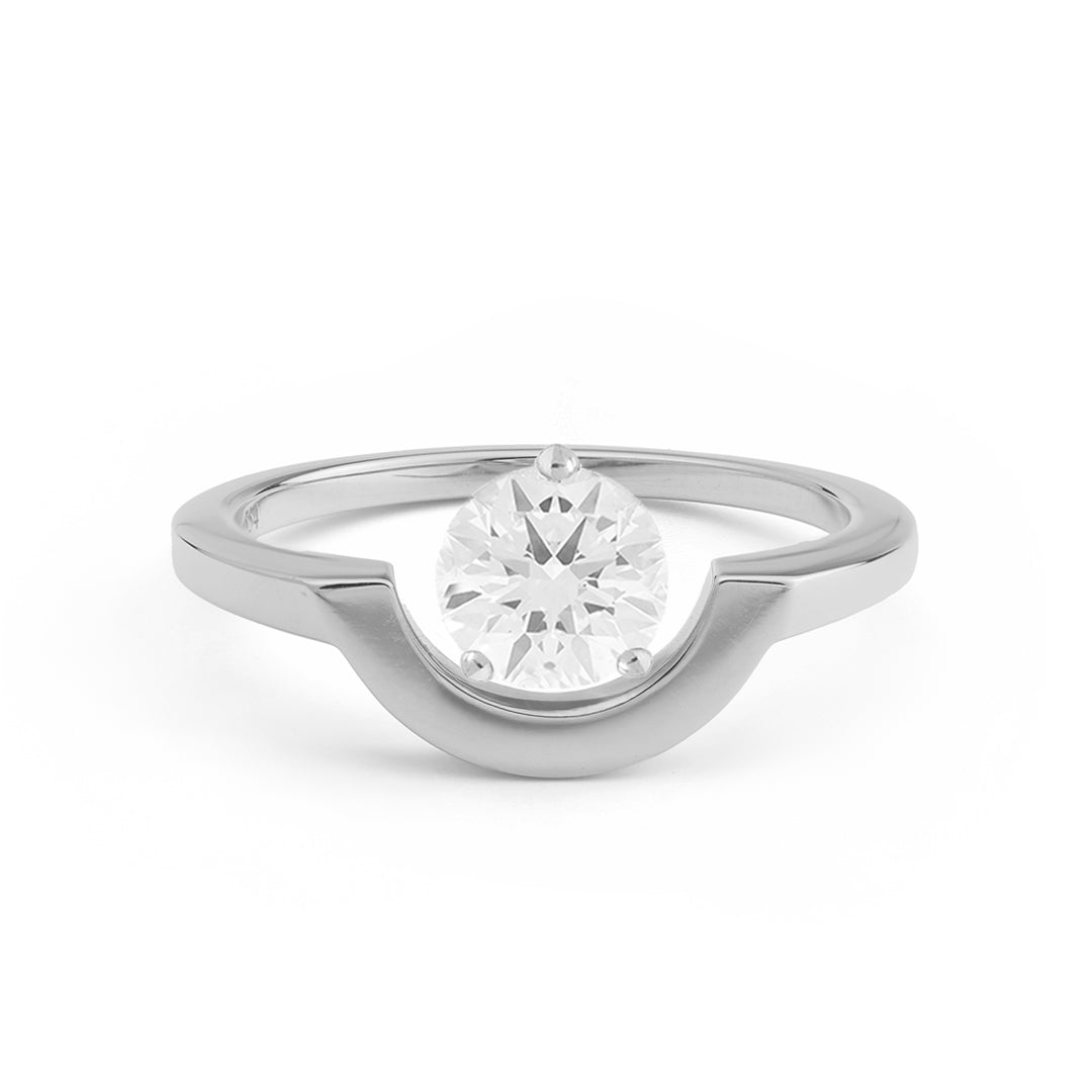 Bague Intrépide petit arc 1.5ct - Or blanc 18k - diamant éthique - Loyale Paris