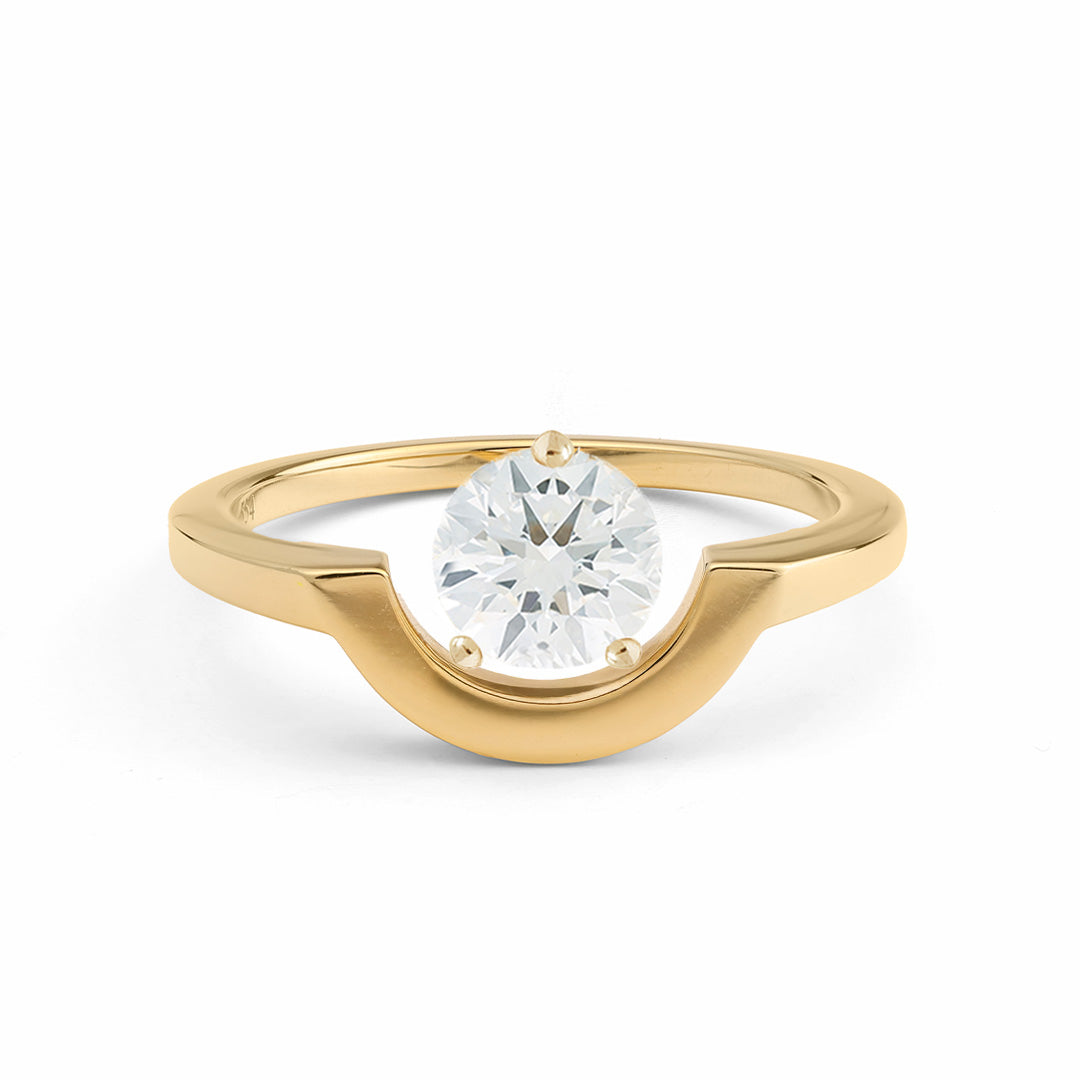 Bague Intrépide petit arc 1.5ct - Or jaune 18k - diamant éthique - Loyale Paris
