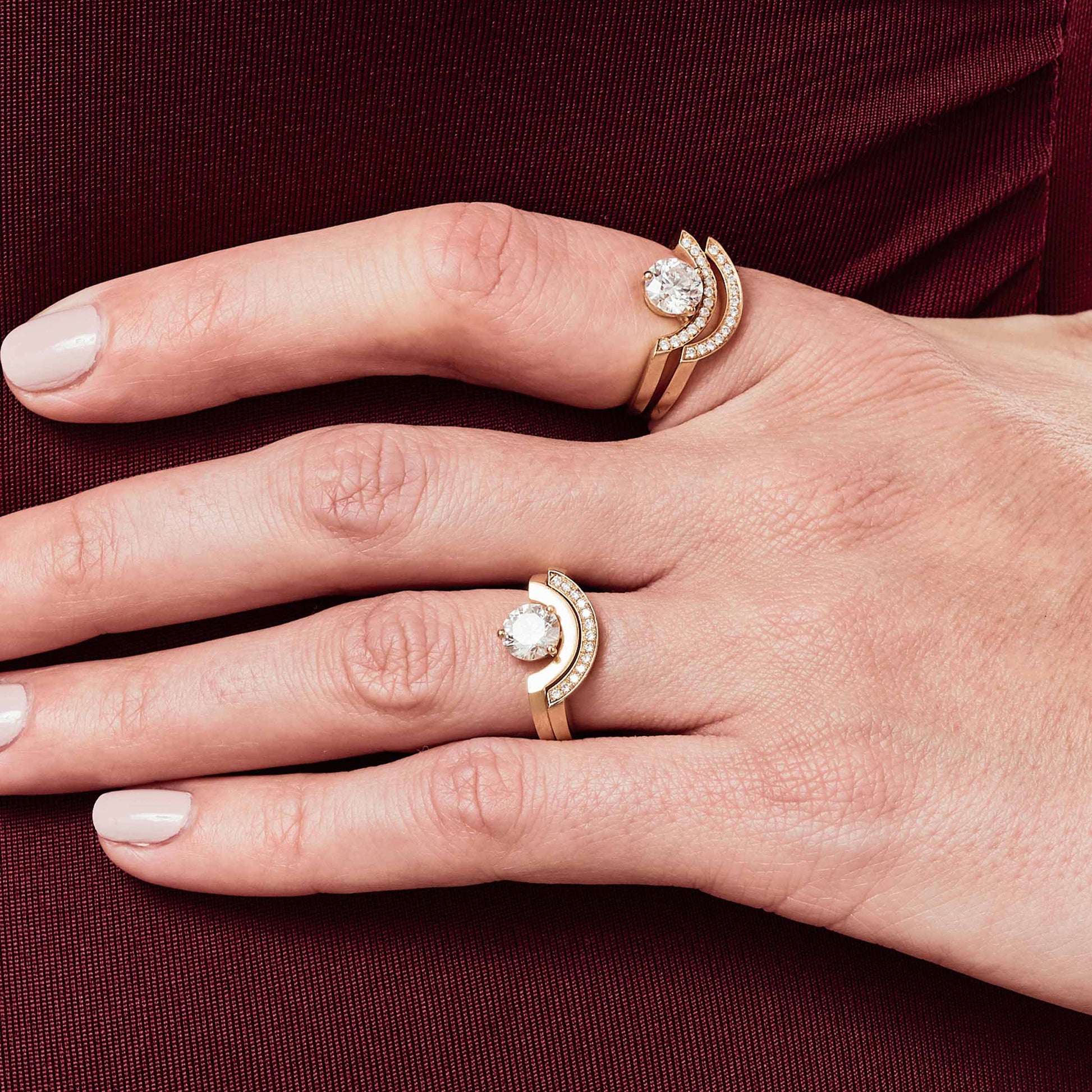 Bague Intrépide petit arc 1.5ct - Or jaune 18k - diamant éthique - Loyale Paris