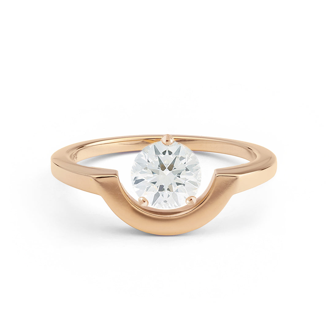 Bague Intrépide petit arc 1.5ct - Or rose 18k - diamant éthique - Loyale Paris