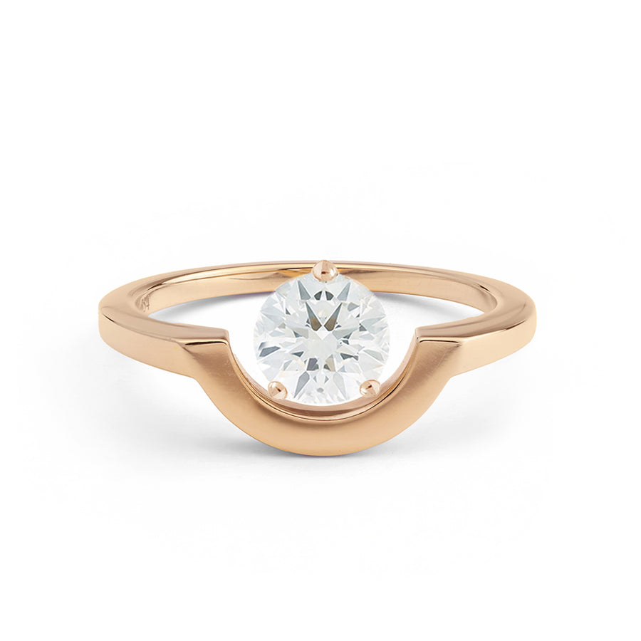 Bague Intrépide petit arc 1.5ct - Or rose 18k - diamant éthique - Loyale Paris