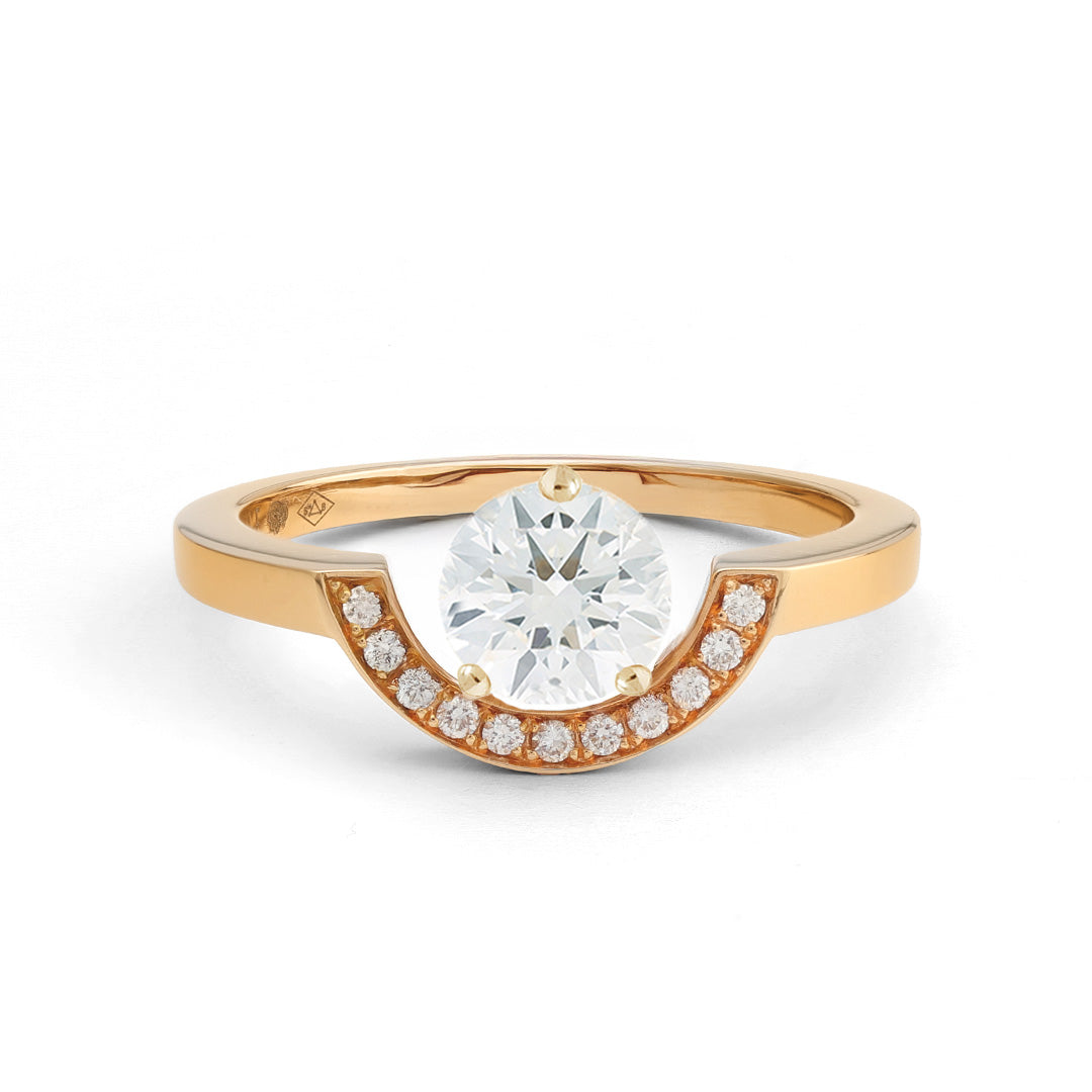 Bague Intrépide petit arc 1.5ct pavée