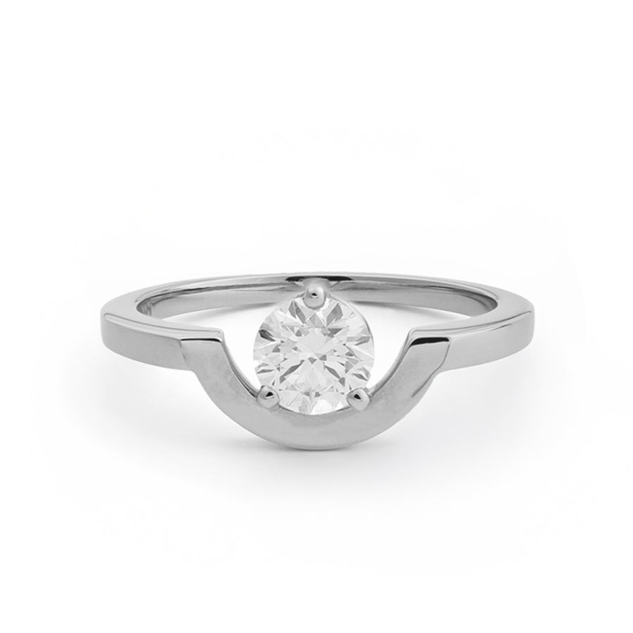 Bague Intrépide petit arc 1ct - Or blanc 18k - diamant éthique - Loyale Paris