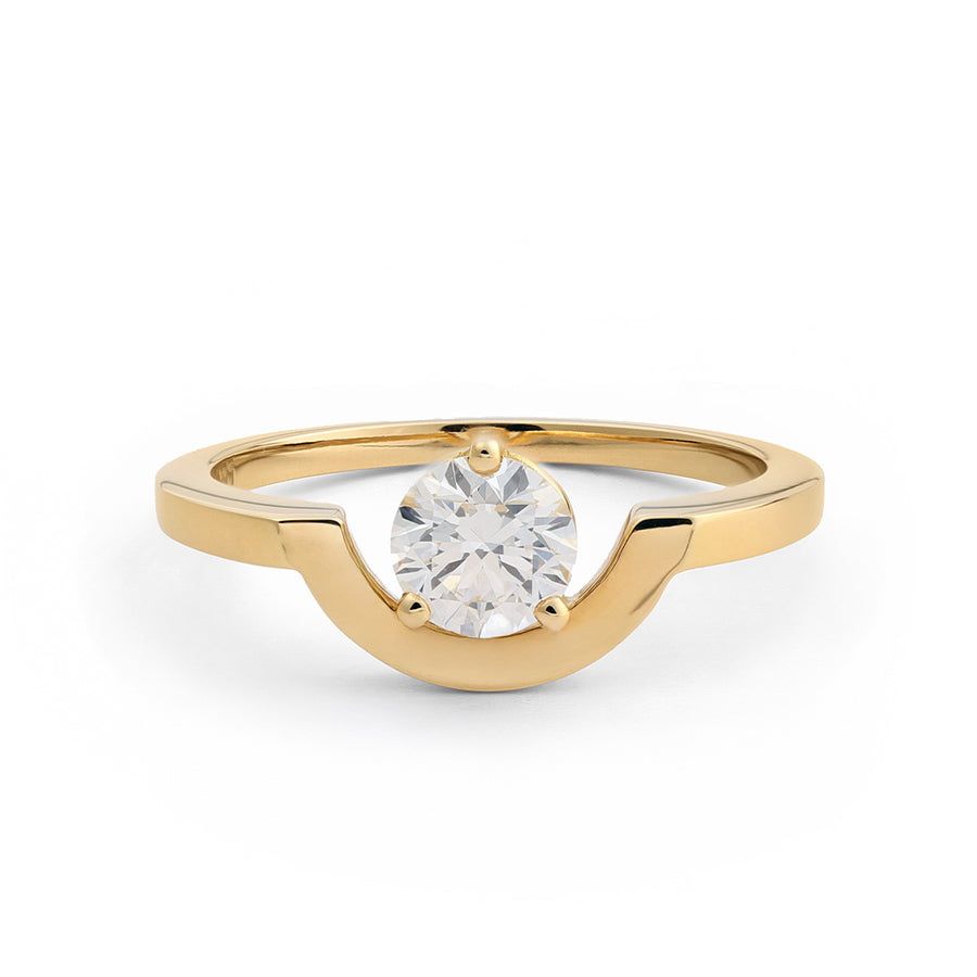 Bague Intrépide petit arc 1ct - Or jaune 18k - diamant éthique - Loyale Paris