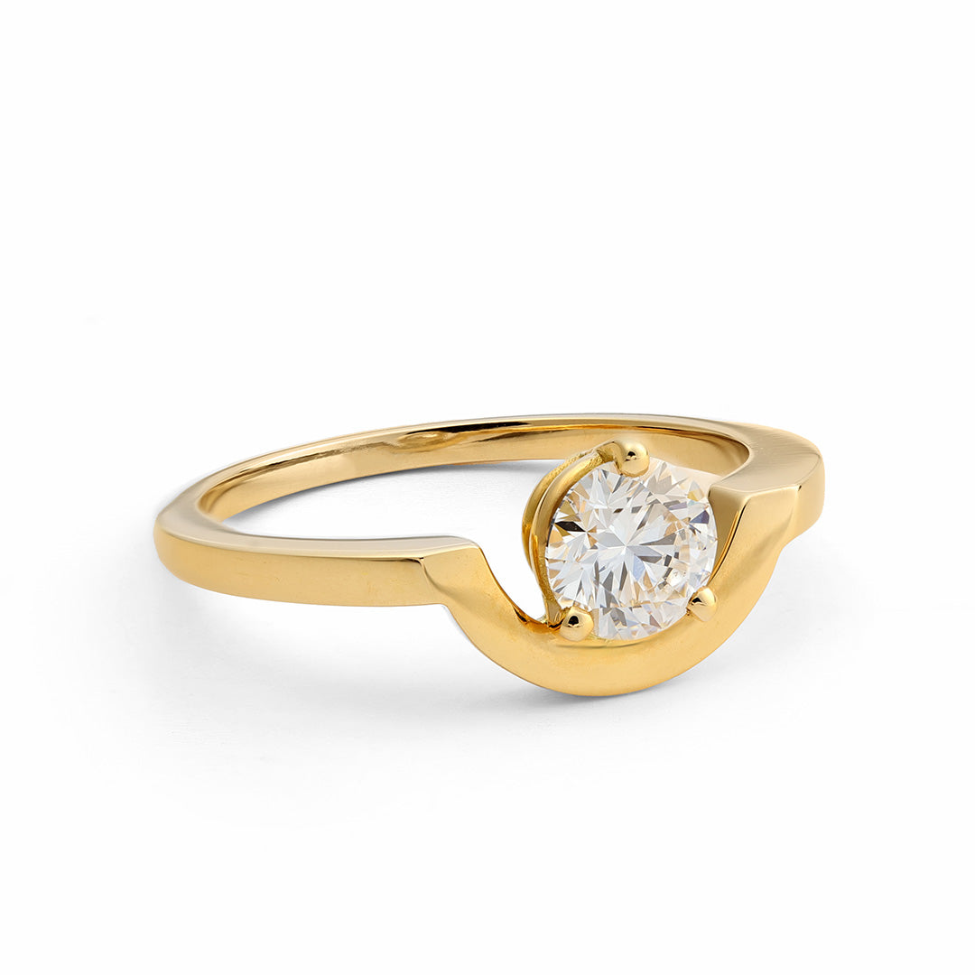 Bague Intrépide petit arc 1ct - Or jaune 18k - diamant éthique - Loyale Paris