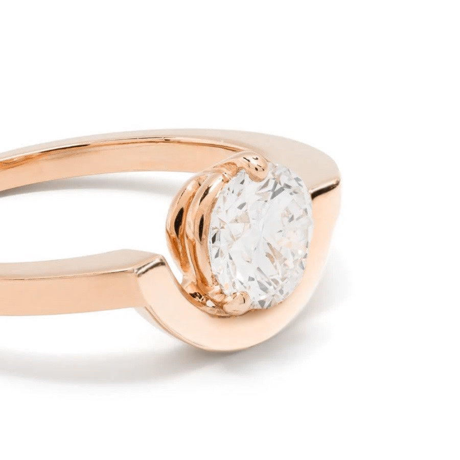 Bague Intrépide petit arc 1ct - Or rose 18k - diamant éthique - Loyale Paris