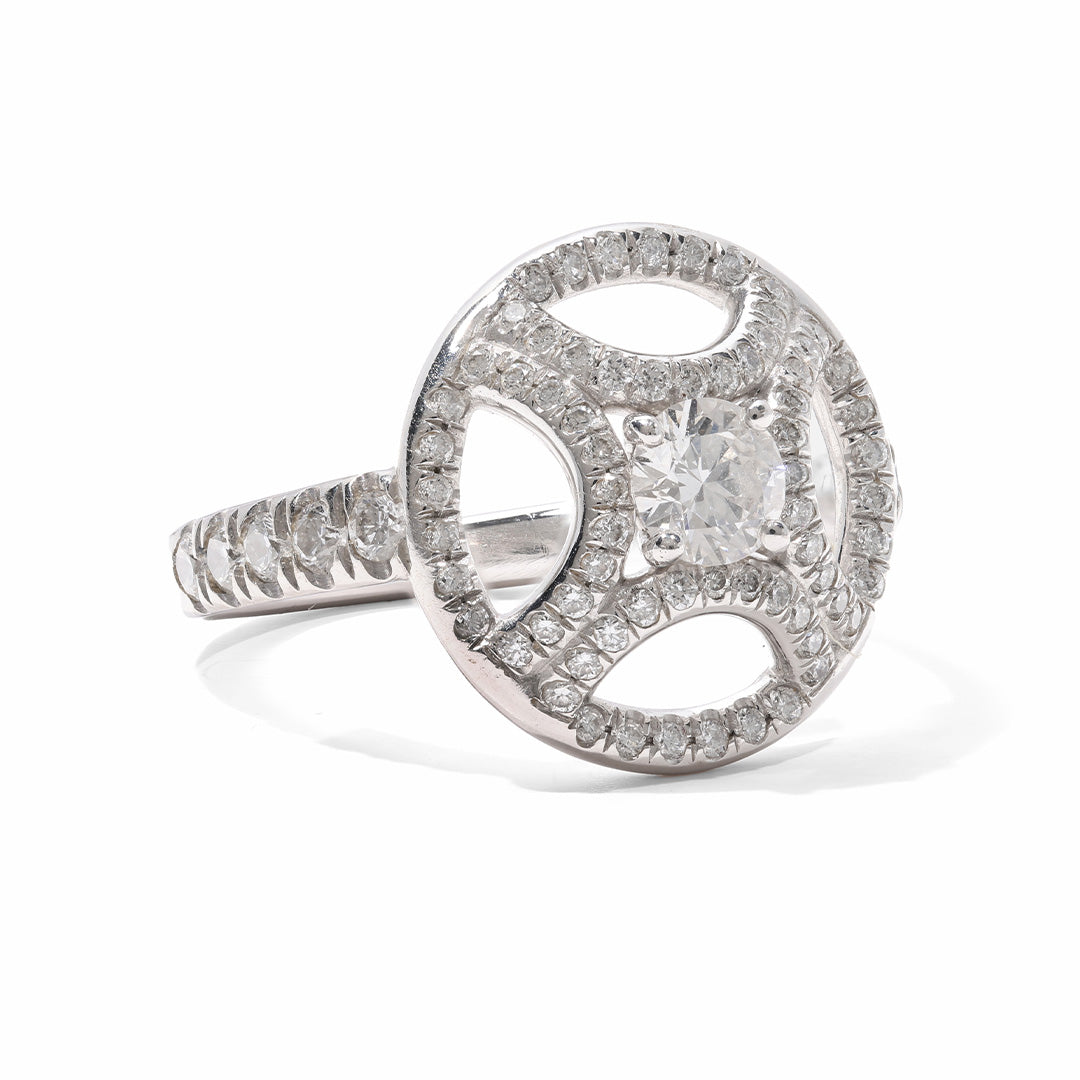 Bague Perpétuel.le 0.25ct pavée - Or blanc 18k - diamant éthique - Loyale Paris