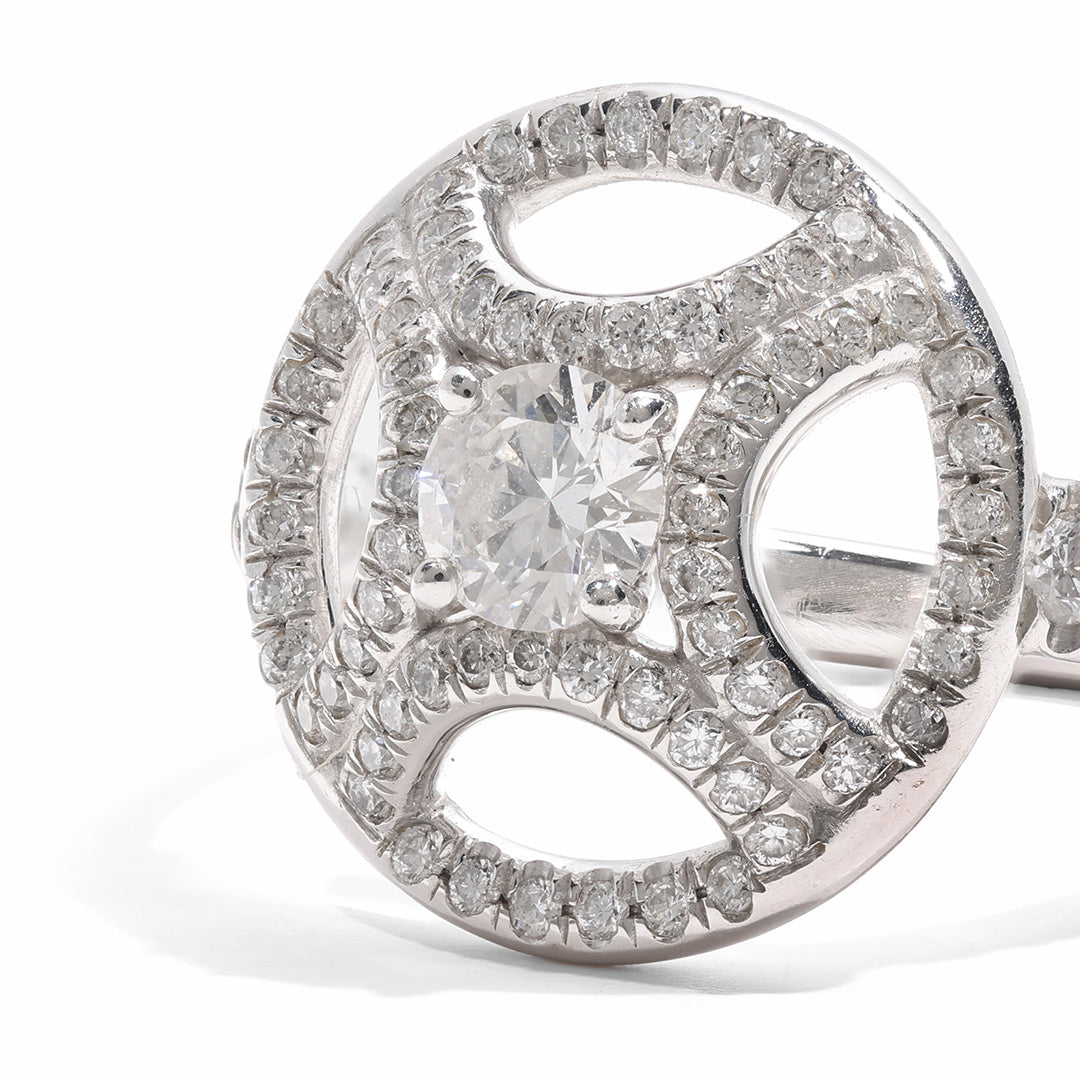 Bague Perpétuel.le 0.25ct pavée - Or blanc 18k - diamant éthique - Loyale Paris