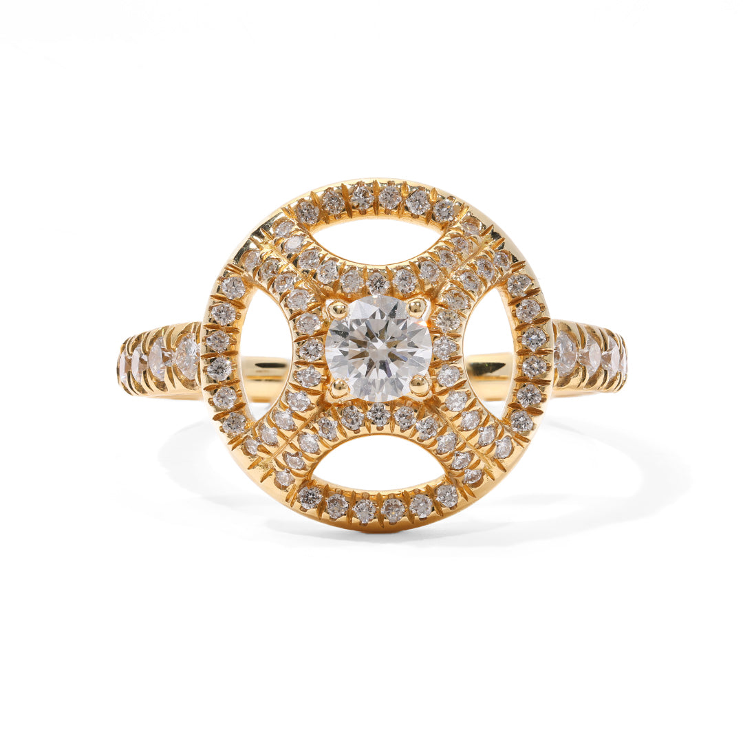 Bague Perpétuel.le 0.25ct pavée - Or jaune 18k - diamant éthique - Loyale Paris