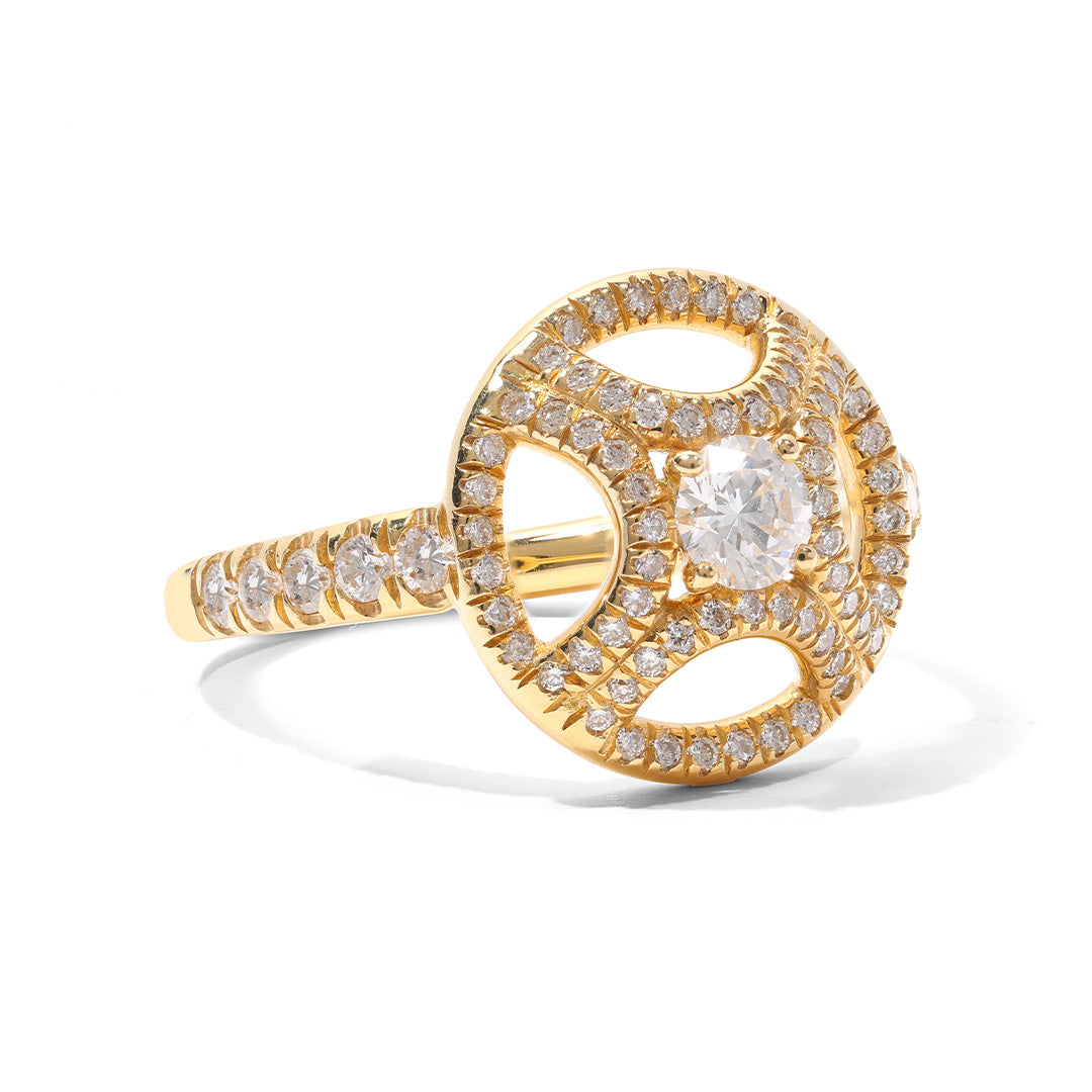 Bague Perpétuel.le 0.25ct pavée - Or jaune 18k - diamant éthique - Loyale Paris