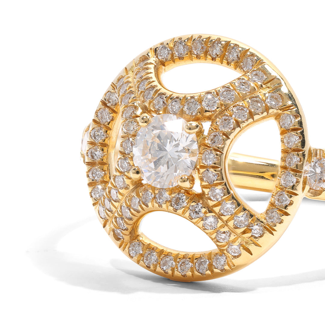 Bague Perpétuel.le 0.25ct pavée - Or jaune 18k - diamant éthique - Loyale Paris