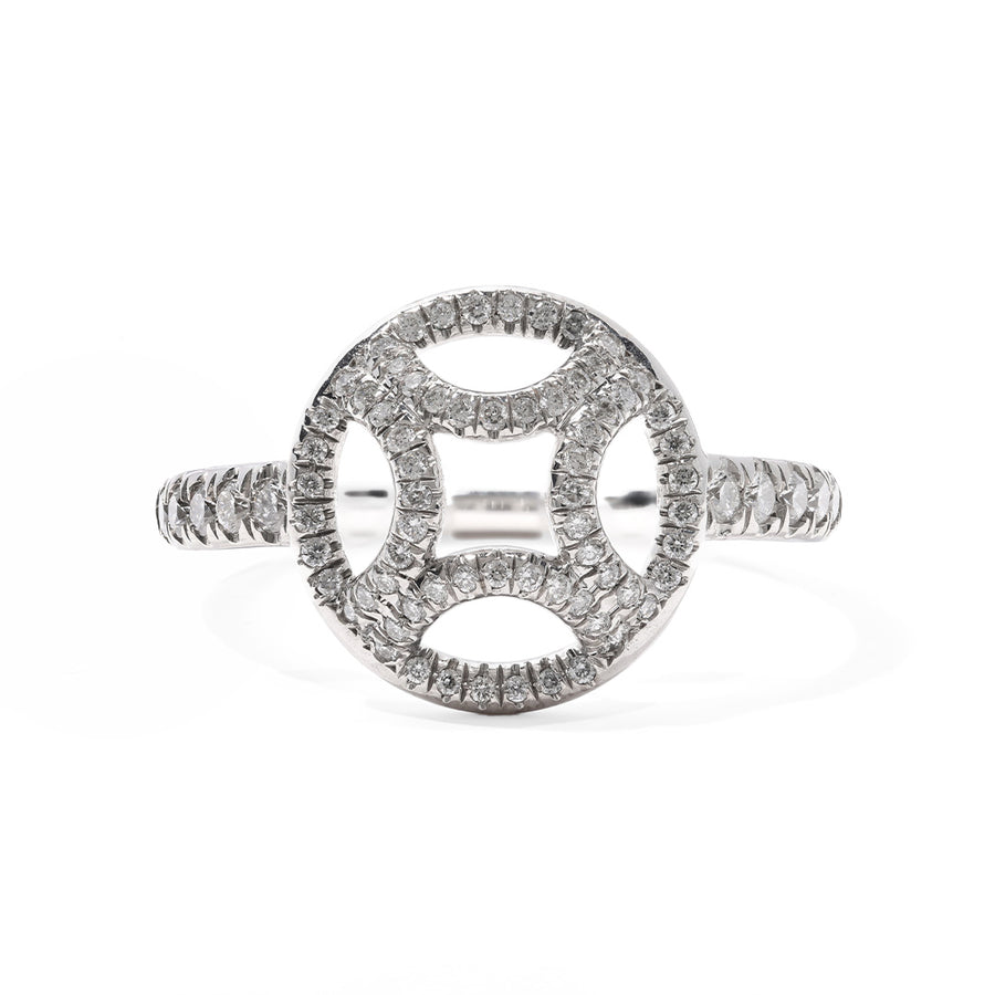 Bague Perpétuel.le pavée - Or blanc 18k - diamant éthique - Loyale Paris