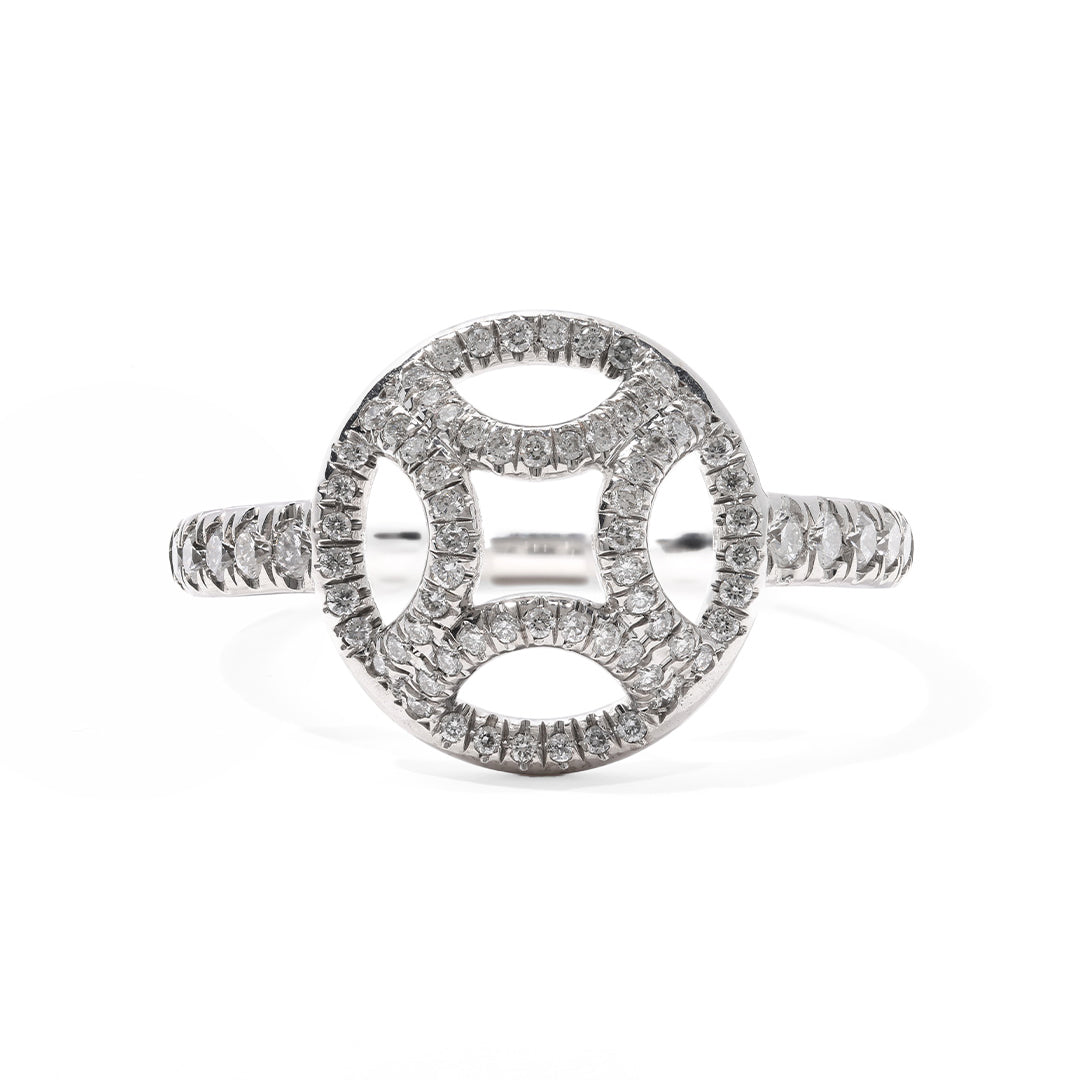 Bague Perpétuel.le pavée - Or blanc 18k - diamant éthique - Loyale Paris